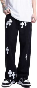 Aesthetic Drip Cross Baggy Track pant For Men’s