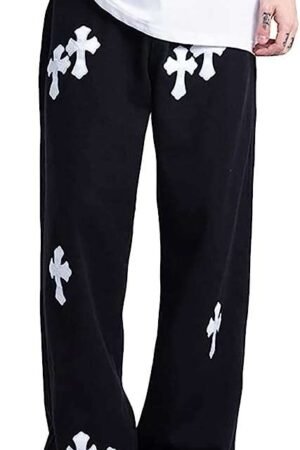 Aesthetic Drip Cross Baggy Track pant For Men’s