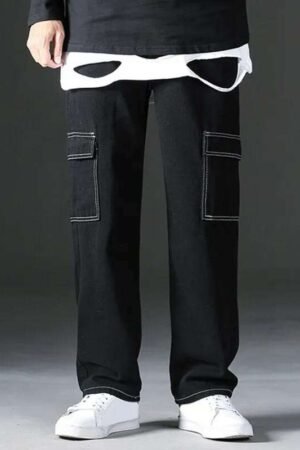 Black Aesthetic Baggy Track pant For Men’s