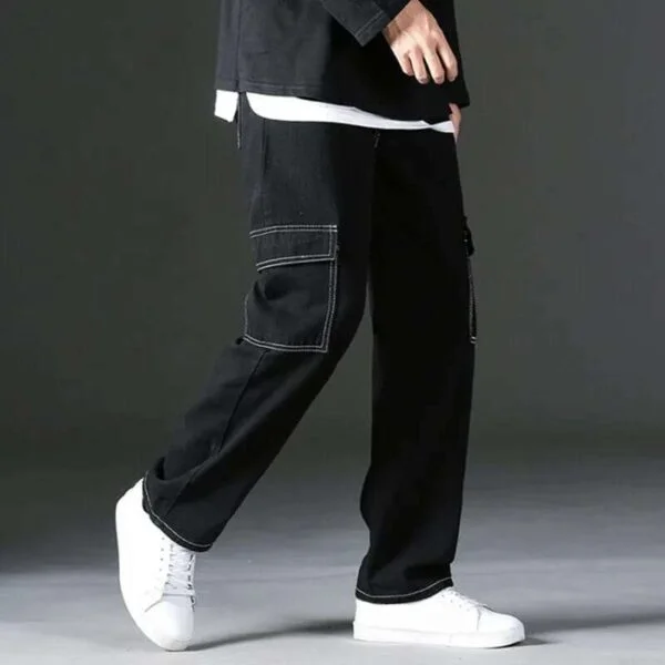 Black Aesthetic Baggy Track pant For Men’s - Image 2