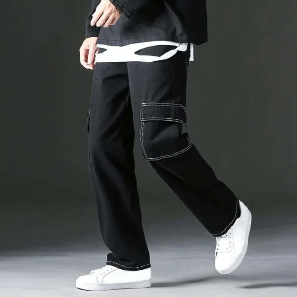 Black Aesthetic Baggy Track pant For Men’s - Image 3