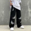 Hopecn Men's Butterfly Aesthetic Baggy Bottom