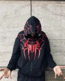 Spider Man Black Zipper Hoodie