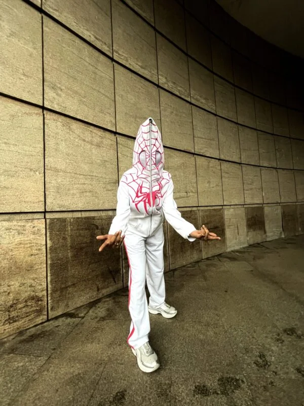 Spiderman White Zipper Hoodie