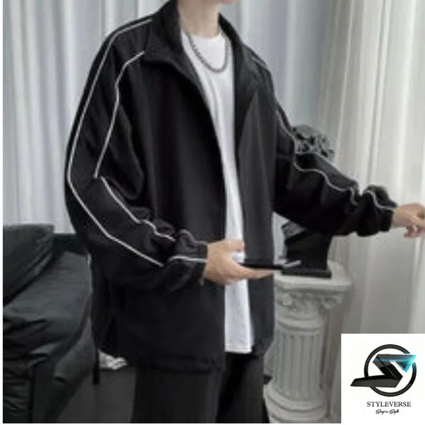 Styleverse Black Fleece Open Jacket VENDOR - Image 2