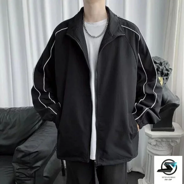 Styleverse Black Fleece Open Jacket VENDOR - Image 3