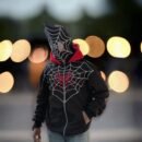 Spider Man Zipper Hoodie With Face Mask