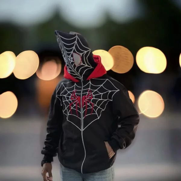 Spider Man Zipper Hoodie With Face Mask - Image 2