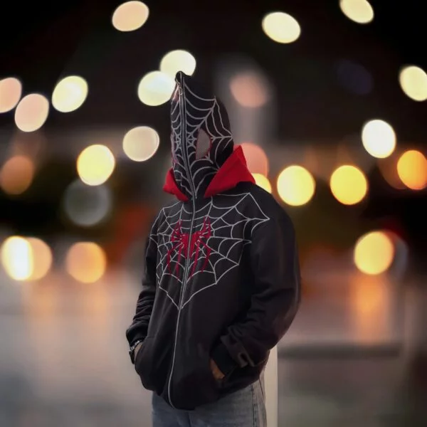 Spider Man Zipper Hoodie With Face Mask - Image 3