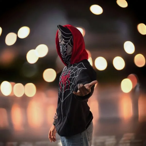 Spider Man Zipper Hoodie With Face Mask