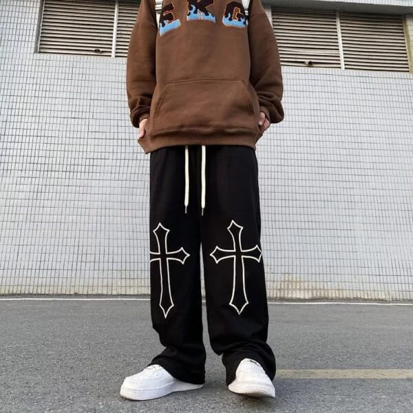 Big Cross Korean fashion , Streetwear Baggy Track