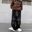 Big Cross Korean fashion , Streetwear Baggy Track