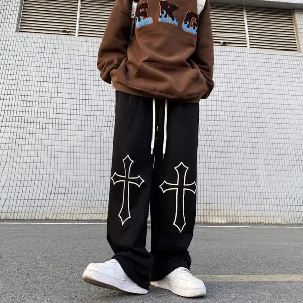 Big Cross Korean fashion , Streetwear Baggy Track - Image 3