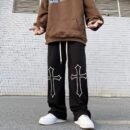Big Cross Korean fashion , Streetwear Baggy Track