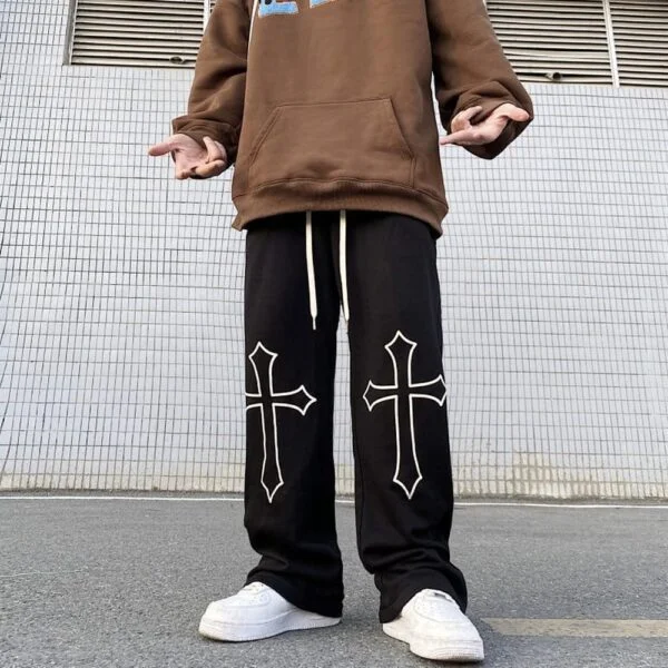 Big Cross Korean fashion , Streetwear Baggy Track - Image 4