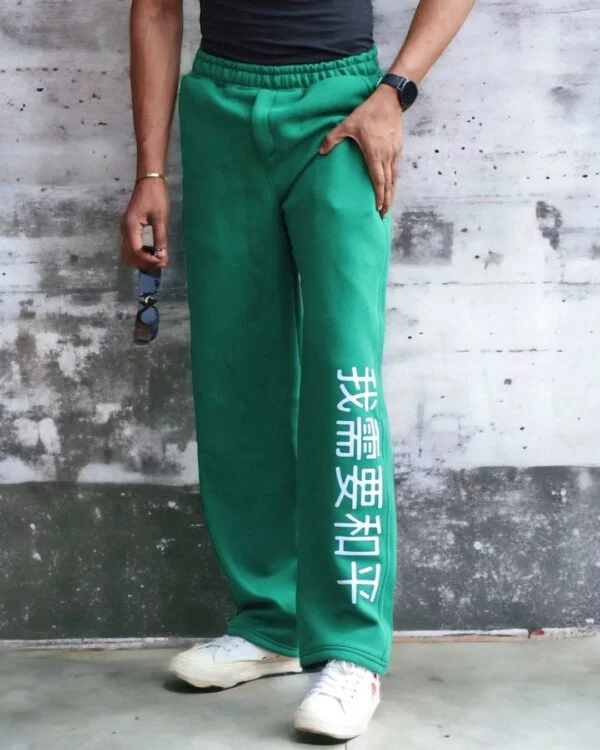 Green Aesthetic Baggy Track pant
