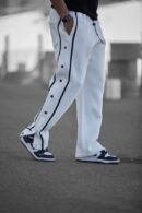 Snap Baggy Button Straight Fit Track Pant