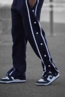 Snap Baggy Button Straight Fit Track Pant