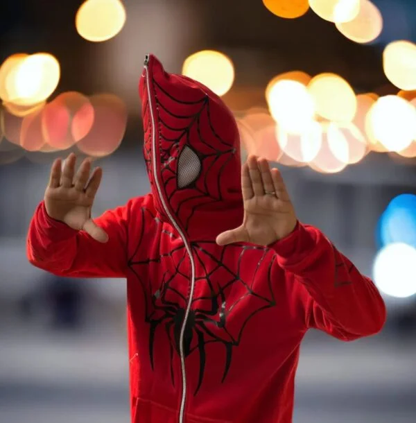 Red Spider Man Full Zipped Hoodies - Image 2