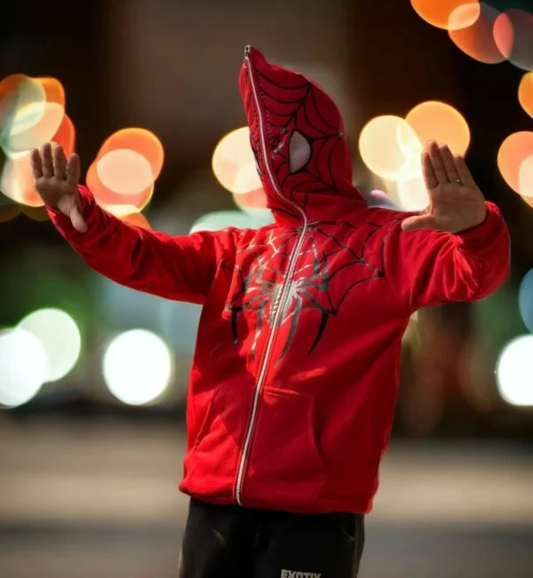 Red Spider Man Full Zipped Hoodies - Image 3