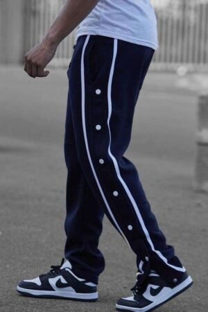 Snap Baggy Button Straight Fit Track Pant