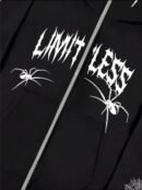 Black cross spider man zipper hoodie