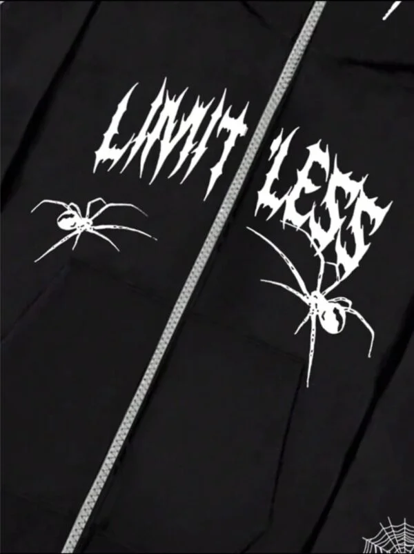 Black cross spider man zipper hoodie - Image 4