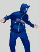 Blue Cross spider man zipper Hoodie