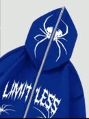 Blue Cross spider man zipper Hoodie
