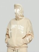 cream cross spider man zipper hoodie