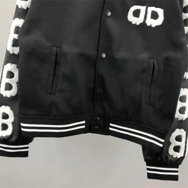 Aesthetic Black Oversize Versity Jacket - Image 4