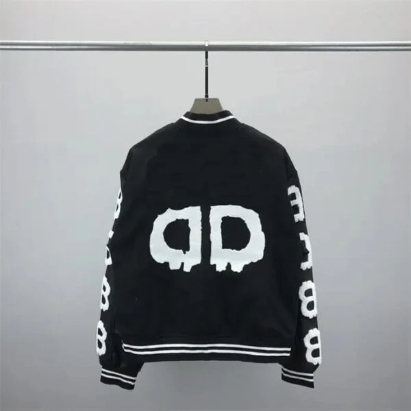 Aesthetic Black Oversize Versity Jacket - Image 2