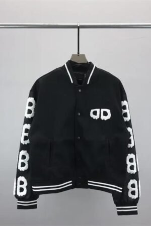 Aesthetic Black Oversize Versity Jacket