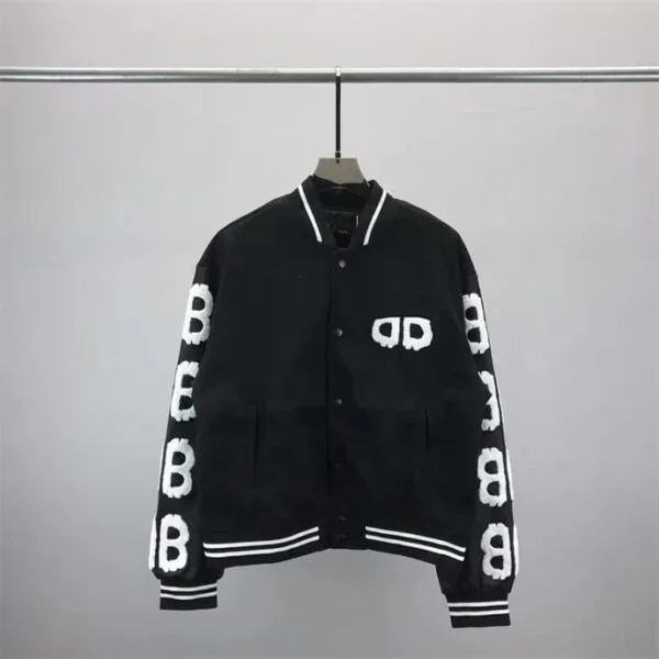 Aesthetic Black Oversize Versity Jacket