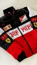 Red/White Ferrari f1 Jacket – Bold Racing Look by Styleverse