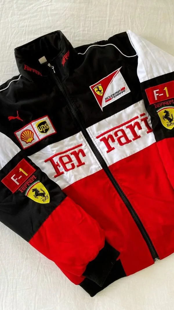 Red/White Ferrari f1 Jacket – Bold Racing Look by Styleverse - Image 4