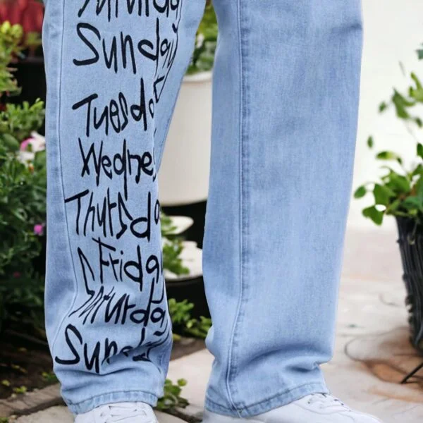 Week Printed Denim Baggy Jeans - Image 2