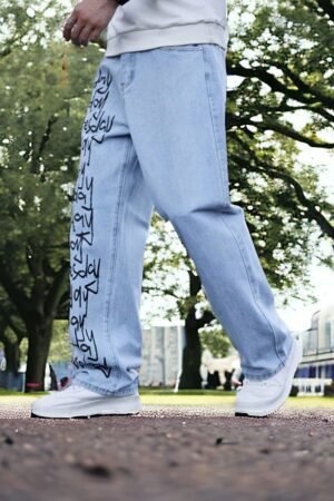 Week Printed Denim Baggy Jeans