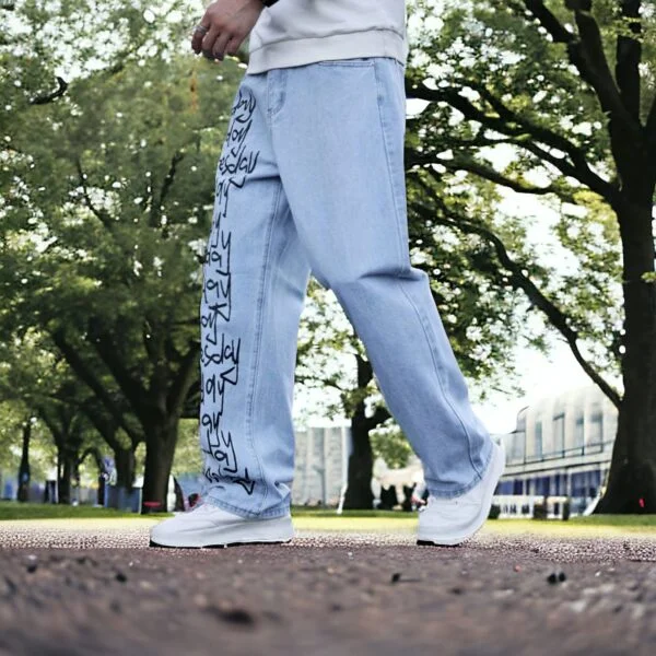 Week Printed Denim Baggy Jeans