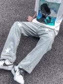 Star Printed Denim Baggy jeans