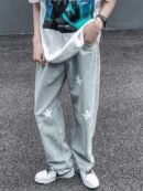Star Printed Denim Baggy jeans