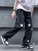 Star Printed Denim Baggy Jeans