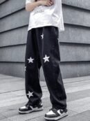 Star Printed Denim Baggy Jeans