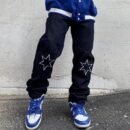 Style Letter Star Printed Denim Baggy jeans