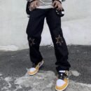 Style Letter Star Printed Denim Baggy jeans