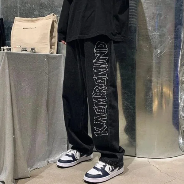 AESTHETIC BAGGY PRINTED DENIM JEAN