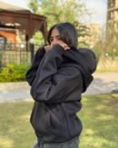 Balaclava Hoodie Full Zipup Mask In Black