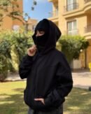 Balaclava Hoodie Full Zipup Mask In Black