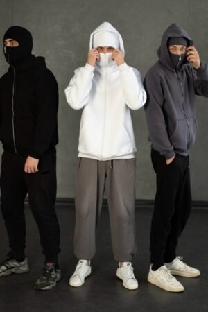 Street Style Balaclava Hoodie | Ninja Hoodie | Full Face Mask | Zip Up Hoodie