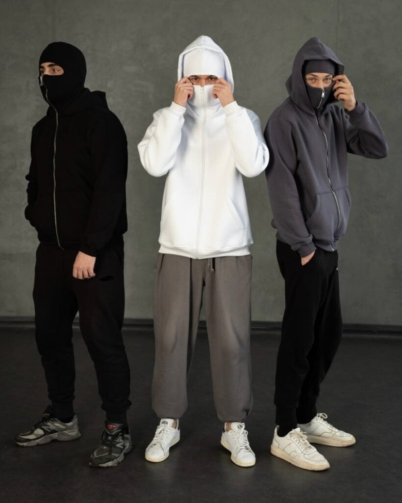 Generisch Balaclava Zip Hoodie Herren, 2025 Ninja Kapuzenpullover